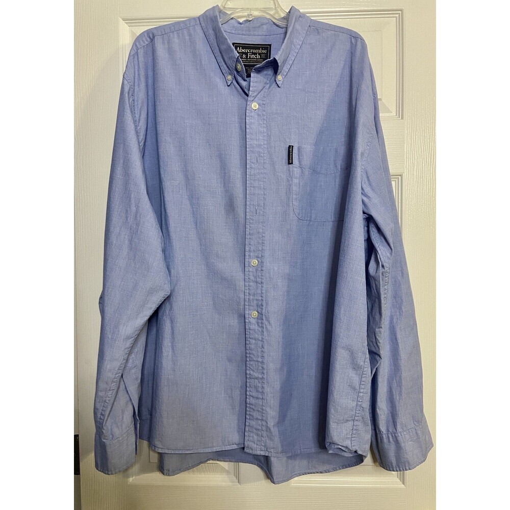 Abercrombie & Fitch Blue Long Sleeve Button Up Shirt Size Men’s 2XL